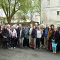 Members of Salisbury Saintes Twinning Association, hosts and friends gathered outside the Abbaye aux Dames in Saintes before returning home.