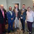 Chairman, Mervyn Pannett, with the current president of the association, Councillor Tom Corbin, future president Councillor Atiqul Hoque along with pa
